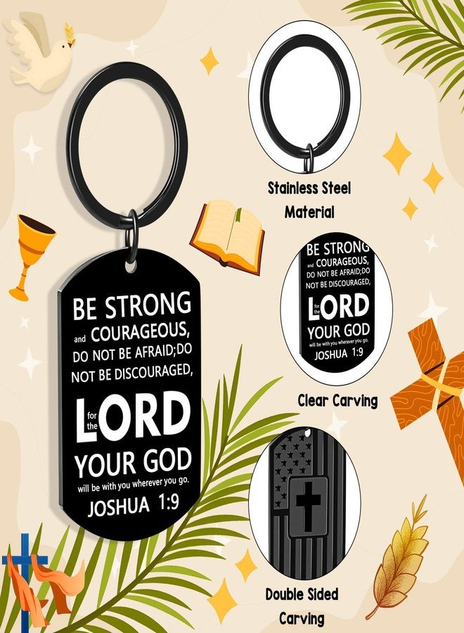 Joyline Religious Christian Gifts for Men Women Teens Bible Verse Joshua 1:9 Cross Keychain First Communion Baptism Confirmation Gifts - Image 3
